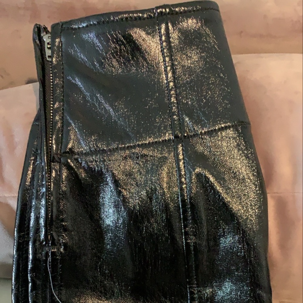 Free people faux leather high waisted skirt
